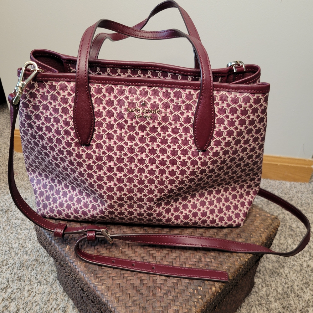 kate spade New York Burgundy Signature Mini Tote